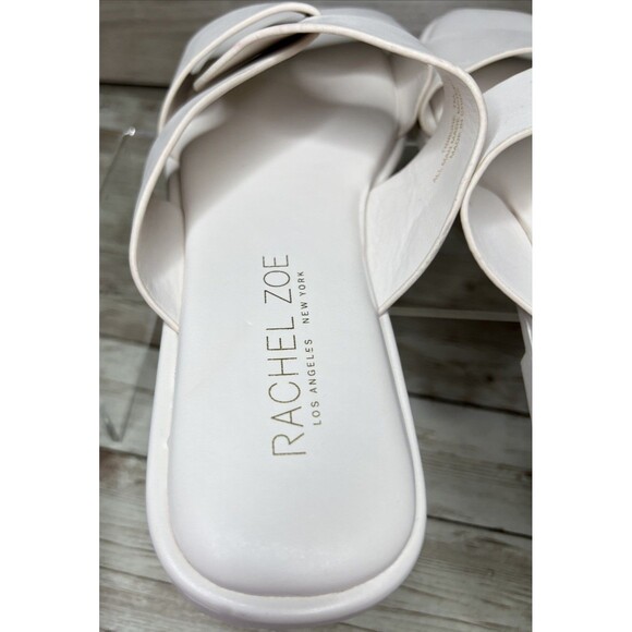 Rachel Zoe Women Sandals 7M Pale Pink/White Open Toe Slip On Block Heel - Picture 6 of 14